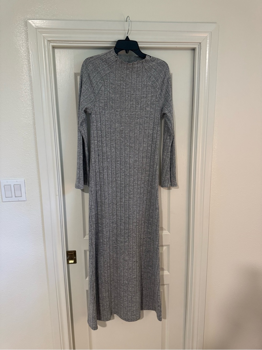 Topshop, gray, mock neck, maxi sweater dress size small